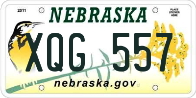 NE license plate XQG557