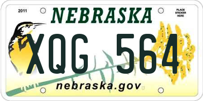 NE license plate XQG564