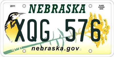NE license plate XQG576