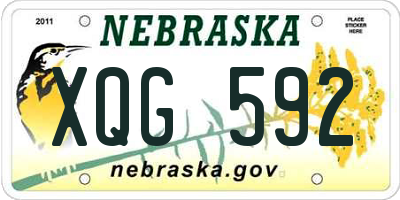 NE license plate XQG592