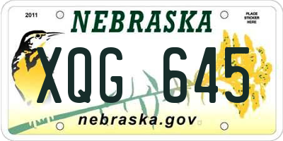 NE license plate XQG645