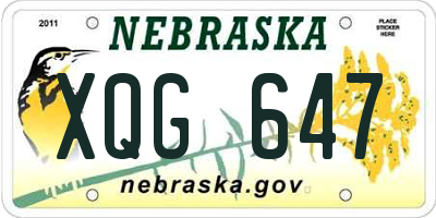NE license plate XQG647