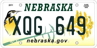 NE license plate XQG649