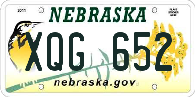 NE license plate XQG652