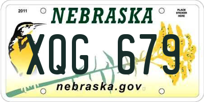 NE license plate XQG679