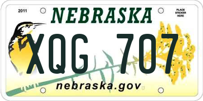 NE license plate XQG707