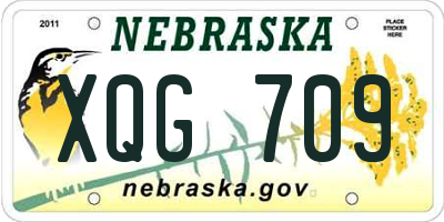 NE license plate XQG709