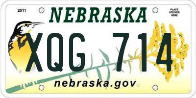 NE license plate XQG714