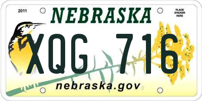NE license plate XQG716