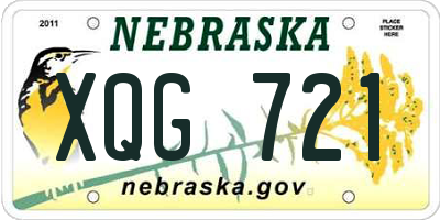NE license plate XQG721