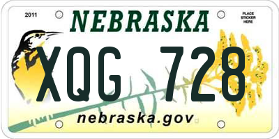 NE license plate XQG728