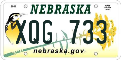 NE license plate XQG733