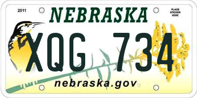 NE license plate XQG734