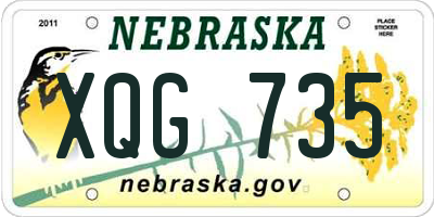 NE license plate XQG735