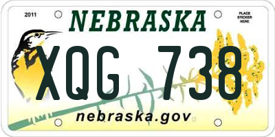 NE license plate XQG738