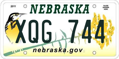 NE license plate XQG744