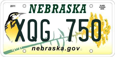 NE license plate XQG750