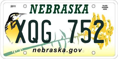 NE license plate XQG752