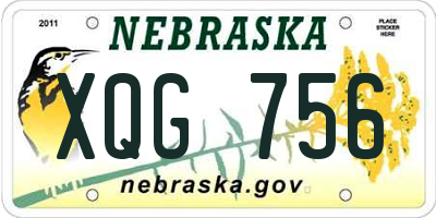 NE license plate XQG756