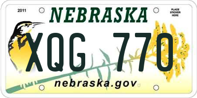 NE license plate XQG770
