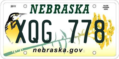 NE license plate XQG778