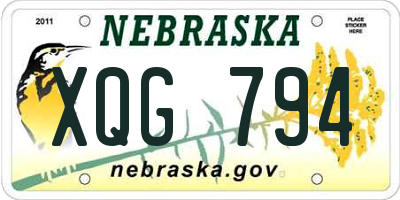 NE license plate XQG794