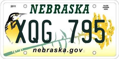 NE license plate XQG795