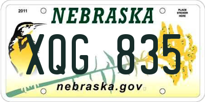 NE license plate XQG835