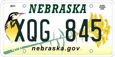 NE license plate XQG845