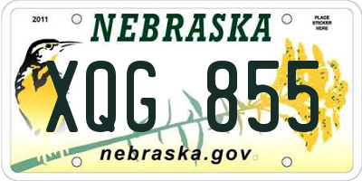 NE license plate XQG855