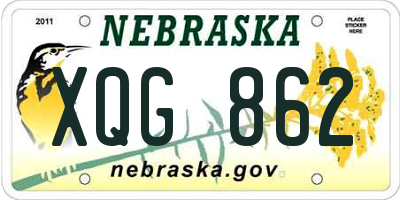 NE license plate XQG862