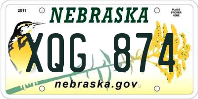 NE license plate XQG874