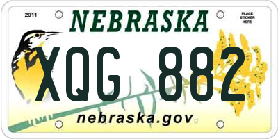 NE license plate XQG882