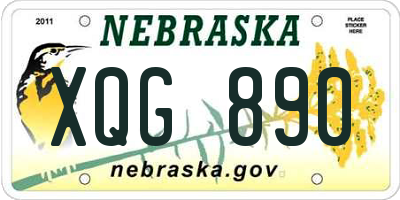 NE license plate XQG890