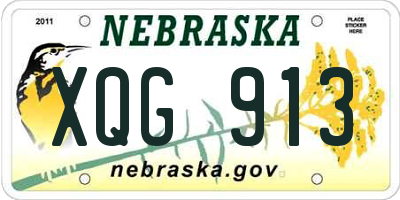 NE license plate XQG913