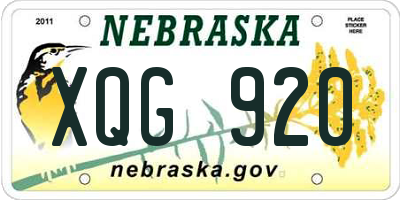 NE license plate XQG920