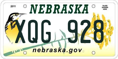 NE license plate XQG928