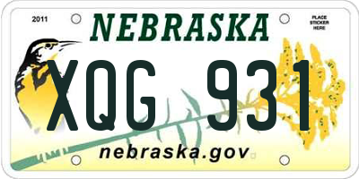 NE license plate XQG931