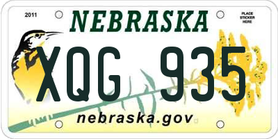 NE license plate XQG935