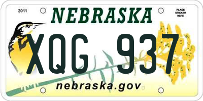 NE license plate XQG937