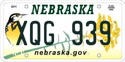 NE license plate XQG939