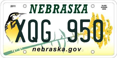 NE license plate XQG950