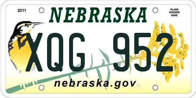 NE license plate XQG952