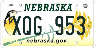 NE license plate XQG953
