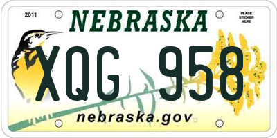 NE license plate XQG958