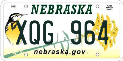 NE license plate XQG964