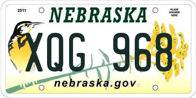 NE license plate XQG968