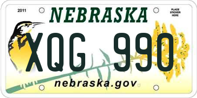 NE license plate XQG990