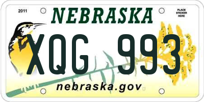 NE license plate XQG993