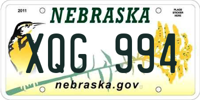 NE license plate XQG994